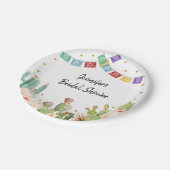 Fiesta Cactus Boho Brautparty Pappteller (Schrägansicht)