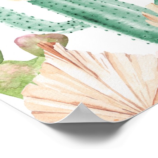 Fiesta Cactus Boho Brautparty Willkommen Poster (Ecke)