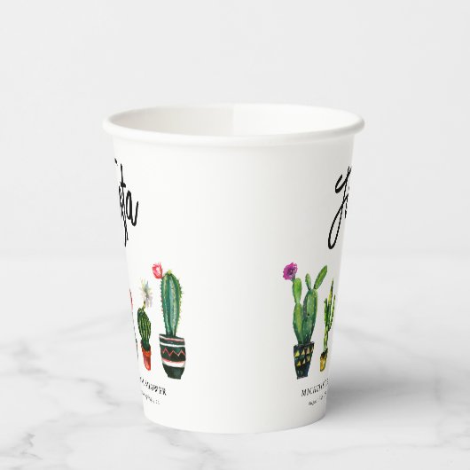 Fiesta Cactus Brautparty Pappbecher (Links)