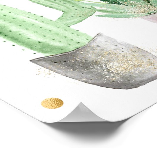 Fiesta Cactus Brautparty Willkommen Poster (Ecke)