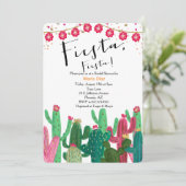 Fiesta Cactus Bridal Dusche Einladung (Stehend Vorderseite)