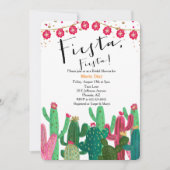Fiesta Cactus Bridal Dusche Einladung (Vorderseite)