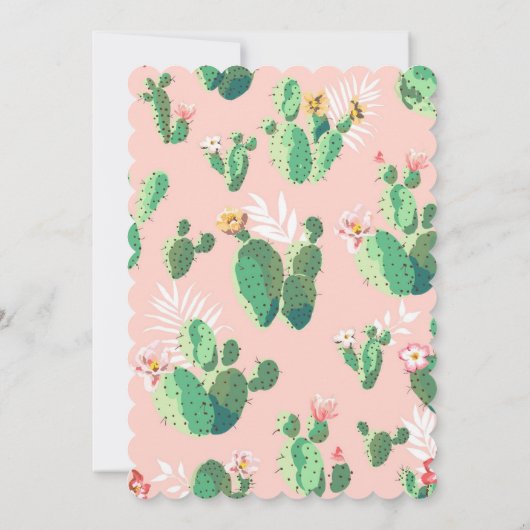 Fiesta Cactus Bridal Dusche Einladung (Rückseite)