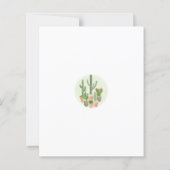 Fiesta Cactus Budget Baby Shower Einladung (Rückseite)