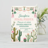 Fiesta Cactus Colorful Bridal/Bachelorette Einladung (Stehend Vorderseite)