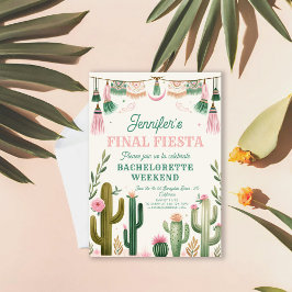 Fiesta Cactus Colorful Bridal/Bachelorette Einladung