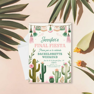 Fiesta Cactus Colorful Bridal/Bachelorette Einladung
