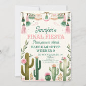 Fiesta Cactus Colorful Bridal/Bachelorette Einladung (Vorderseite)