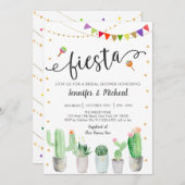 Fiesta Cactus Couples Brautparty Einladung (Vorne/Hinten)