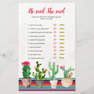 Fiesta cactus, er sagte, sie habe Spielkarte gesag