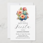 Fiesta Cactus Floral Bridal Dusche Einladung (Vorderseite)