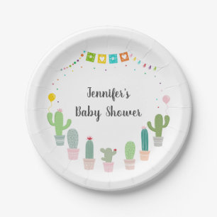 Fiesta Cactus Gender Neutral Baby Dusche Pappteller