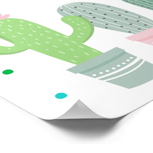 Fiesta Cactus Gender Neutral Baby Shower Willkomme Poster