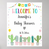 Fiesta Cactus Gender Neutral Baby Shower Willkomme Poster