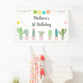 Fiesta Cactus Girl Birthday Banner (Insitu)