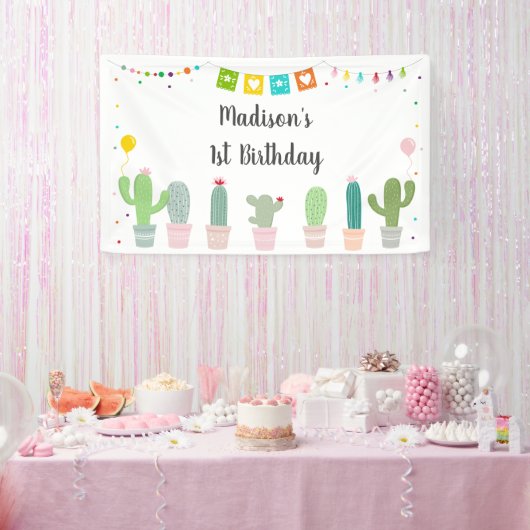 Fiesta Cactus Girl Birthday Banner (Party)