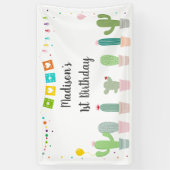 Fiesta Cactus Girl Birthday Banner (Vertikal)