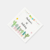 Fiesta Cactus Girl Birthday Serviette (Ecke)