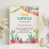 Fiesta Cactus Girl Birthday Time Kapsel Zeichen Poster