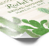 Fiesta Cactus Gold Script Brautparty Willkommen Fotodruck (Ecke)