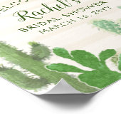 Fiesta Cactus Gold Script Brautparty Willkommen Poster (Ecke)