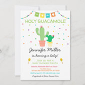 Fiesta Cactus Holy Guacamole Baby Shower Einladung (Vorderseite)