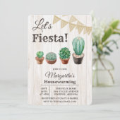 Fiesta Cactus Housewarming Einladung (Stehend Vorderseite)