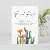 Fiesta Cactus Junggeselinnen-Abschied Einladung (Stehend Vorderseite)
