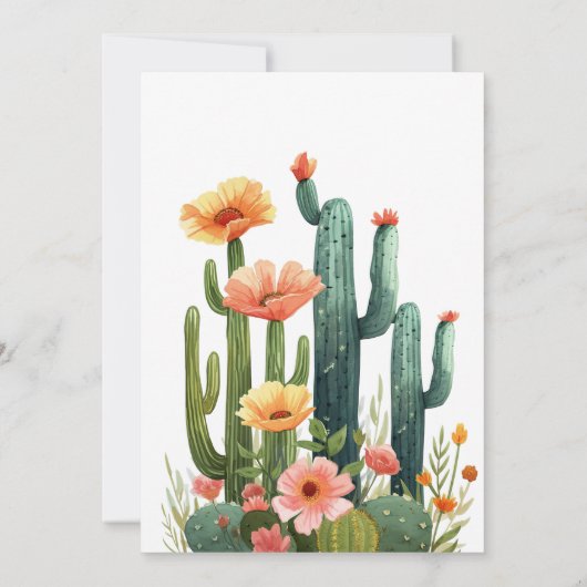 Fiesta Cactus Junggeselinnen-Abschied Einladung (Rückseite)