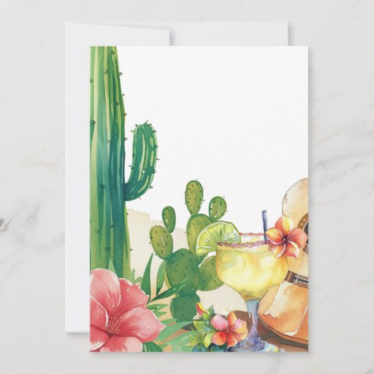 Fiesta Cactus Junggeselinnen-Abschied Einladung (Rückseite)