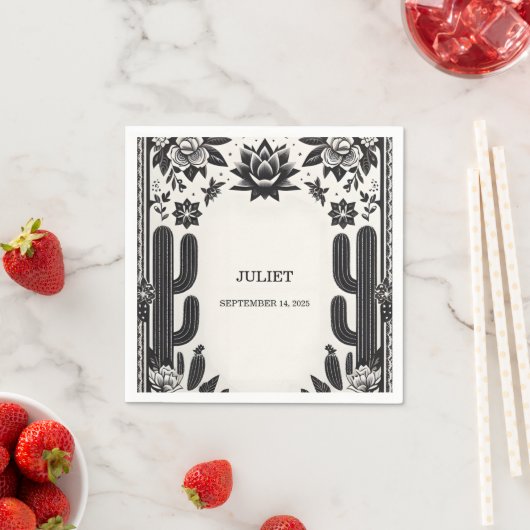 Fiesta Cactus Liebe in Bloom Mexicans Brautparty Serviette (Beispiel)