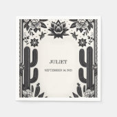 Fiesta Cactus Liebe in Bloom Mexicans Brautparty Serviette (Vorderseite)