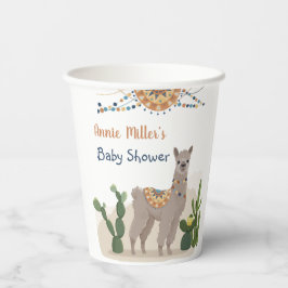 Fiesta Cactus Llama Baby Shower Pappbecher