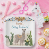 Fiesta Cactus Llama Baby Shower Pappteller (Party)