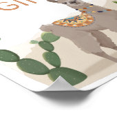 Fiesta Cactus Llama Baby Shower Poster (Ecke)