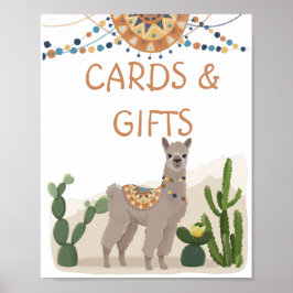 Fiesta Cactus Llama Baby Shower Poster
