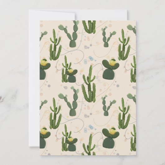 Fiesta Cactus Llama Kinderdusche Einladung (Rückseite)