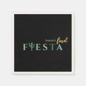 Fiesta Cactus Mexican Junggeselinnen-Abschied Serviette (Vorderseite)