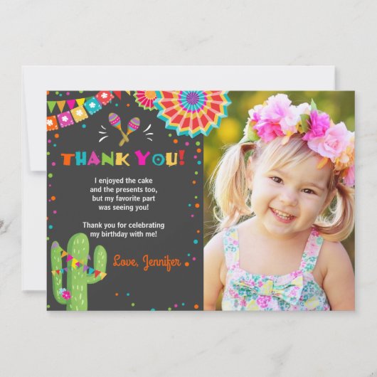 Fiesta Cactus Mexican Nacho Average Danke-Card Einladung (Vorderseite)