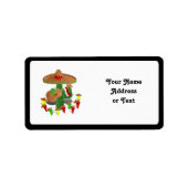 Fiesta Cactus mit Gitarren- und Tanzgitarren-Papri Adressaufkleber (Vorne)