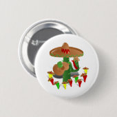 Fiesta Cactus mit Gitarren- und Tanzgitarren-Papri Button (Vorne & Hinten)