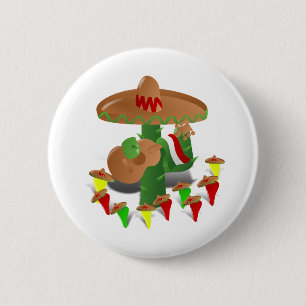 Fiesta Cactus mit Gitarren- und Tanzgitarren-Papri Button