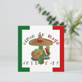 Fiesta Cactus mit Gitarren- und Tanzgitarren-Papri Einladung (Stehend Vorderseite)
