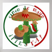 Fiesta Cactus mit Gitarren- und Tanzgitarren-Papri Poster (Vorne)