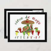 Fiesta Cactus mit Gitarren- und Tanzgitarren-Papri Postkarte (Vorne/Hinten)