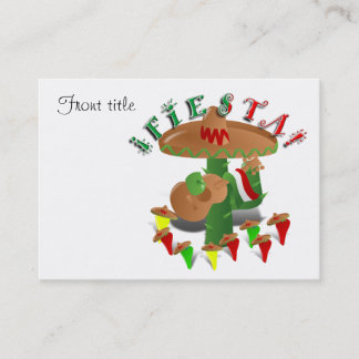 Fiesta Cactus mit Gitarren- und Tanzgitarren-Papri Visitenkarte