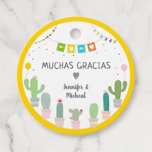 Fiesta Cactus Muchas Gracias Kinderdusche Vielen D Geschenkanhänger
