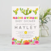 Fiesta Cactus Nacho Average Baby Shower Einladung (Stehend Vorderseite)