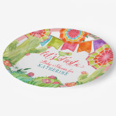 Fiesta Cactus Pink Baby Shower Giro del Malcantone Pappteller (Schrägansicht)
