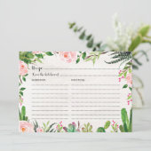 Fiesta Cactus Recipe Card Brautparty Sukkulent (Stehend Vorderseite)